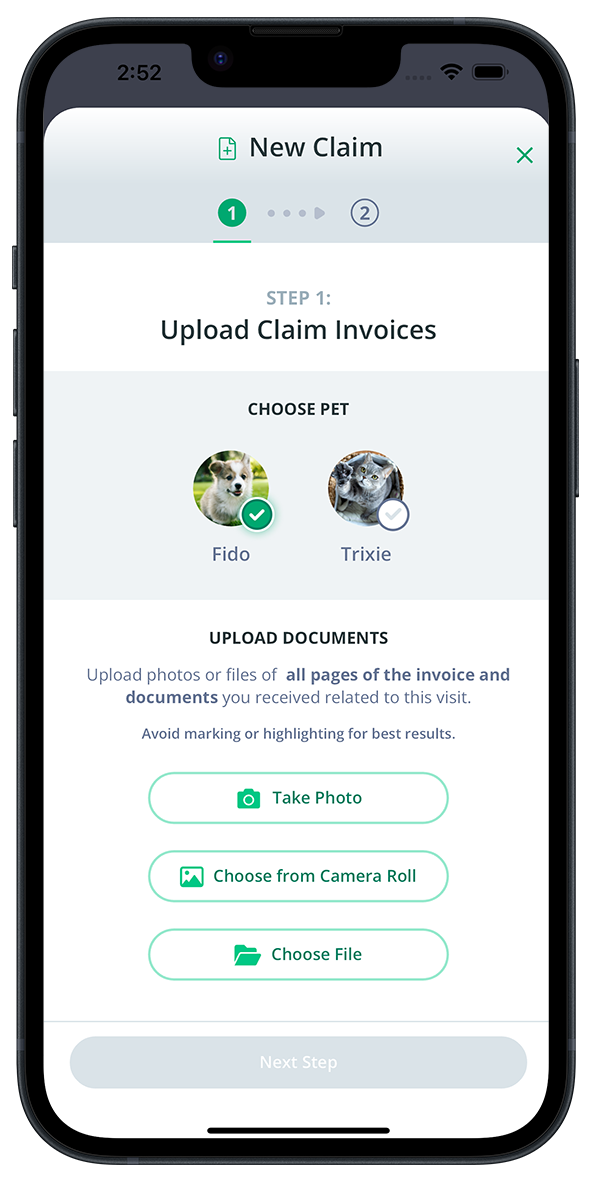 User-friendly mobile app featuring adding claim invoices for efficient claim submission.